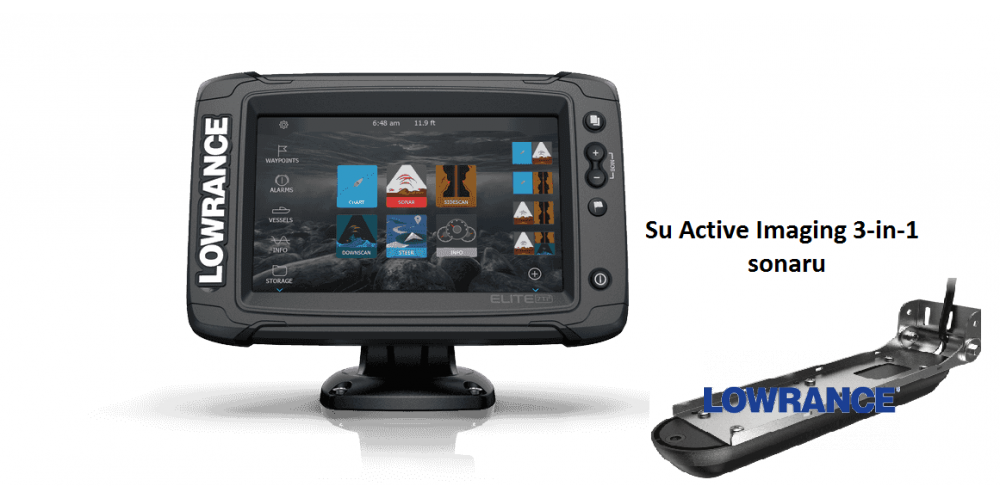 Navigatorius Lowrance Elite-7Ti² su Active Imaging 3-in-1 sonaru