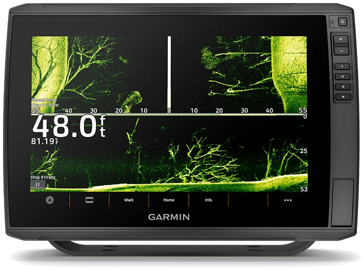 Garmin ECHOMAP Ultra 2 122SV ekranas: integruoto UHD sonaro vaizdas