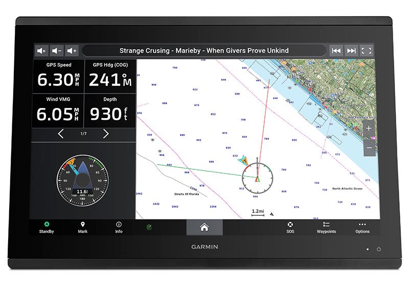 „GARMIN SAILASSIST™“ BURIAVIMO FUNKCIJOS