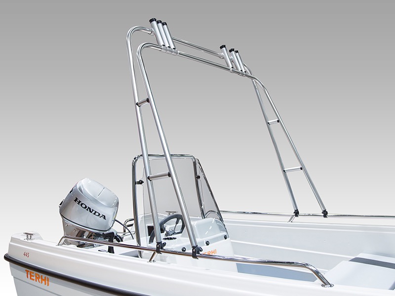 Aliuminio žvejybos lankas su šešiais meškerių laikikliais