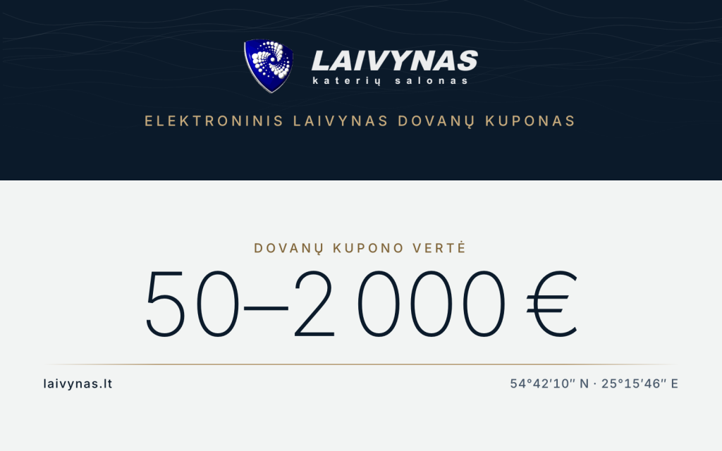 Elektroninis Laivynas dovanų kuponas — 50–2 000 €